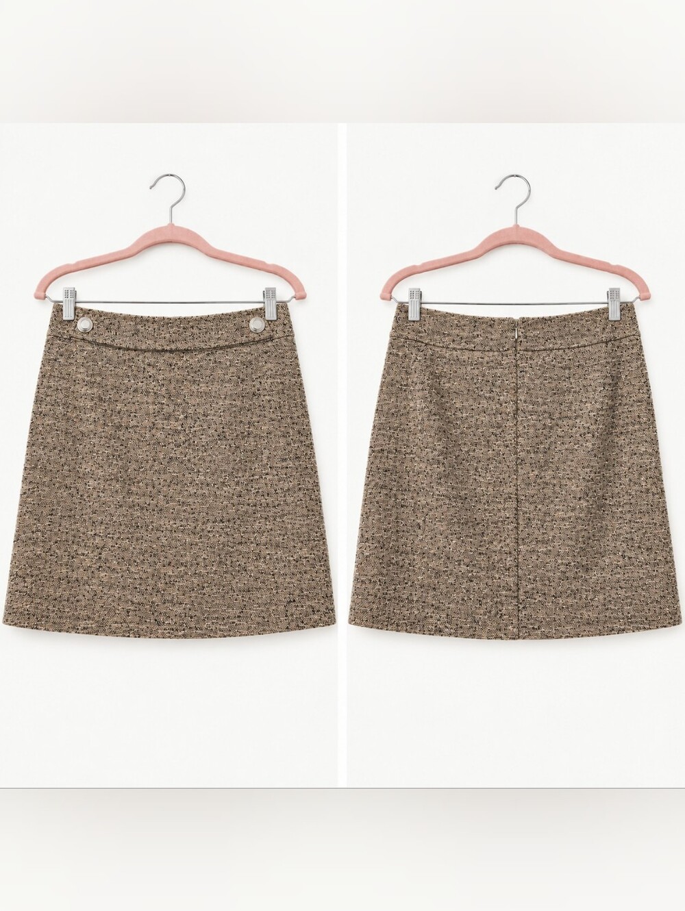 Tory Burch Brown Tweed Mini Skirt